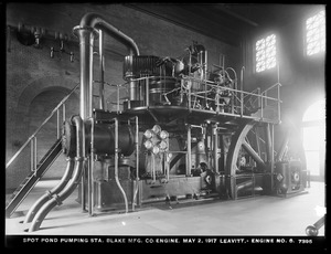 Distribution Department, Northern High Service Spot Pond Pumping Station, Blake Manufacturing Company Engine; Leavitt Engine No. 8, Stoneham, Mass., May 2, 1917