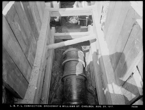 Distribution Department, Low Service Pipe Lines, connection at Broadway and Williams Street, Chelsea, Mass., Aug. 29, 1917