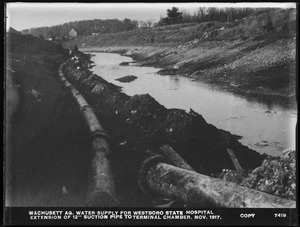 Wachusett Department, Wachusett Aqueduct, water supply for Westborough State Hospital, extension of 12-inch suction pipe to Terminal Chamber; "copy"; Westborough, through Northborough, to Marlborough, Marlborough, Mass., Nov. 1917