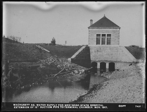 Wachusett Department, Wachusett Aqueduct, water supply for Westborough State Hospital, extension of 12-inch suction pipe to Terminal Chamber; "copy"; Westborough, through Northborough, to Marlborough, Marlborough, Mass., Nov. 1917