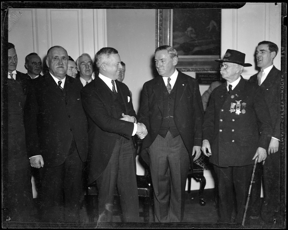 Governor Curley shown with Ex-gov. Joseph B. Ely