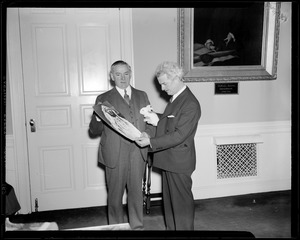 Governor Curley shown with magician Blackstone