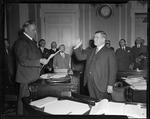Governor Curley shown with Judge Thomas H. Dowd
