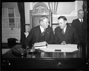 Governor Curley shown with Governor A. Styles Bridges