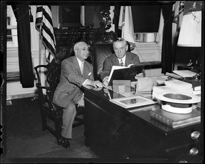 Governor Curley shown with Louis B. Mayer