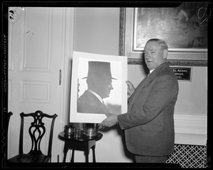 Governor Curley shown with silhouette