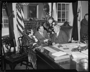 Governor Curley shown with Bebe Daniels and Ben Lyon