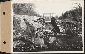 Pepper's mill pond dam on Beaver Brook, Ware, Mass., 9:00 AM, May 2, 1936