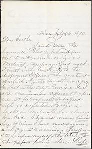 Letter from Ruth Ann B. Strout to John D. Long, July 22, 1870