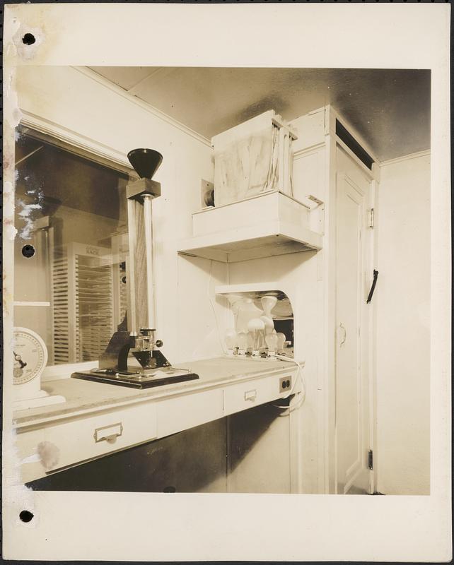 Interior of test room showing humidity and heat units