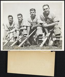Bees Infield Looks Good. According to officials these men comprise the best infield the Boston Bees have had for years, they are shown at the Bees Training Camp, San Antonio, Texas. Left to right: Sebastian “Siddy” Sisti, Eddie Miller, Carvel Rowell, and Babe Dahlgren.