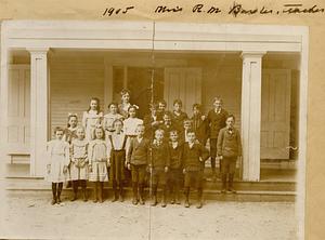Twenty-one students and Miss R. M. Brewster, teacher, South Yarmouth School, 1905, South Yarmouth, Mass.