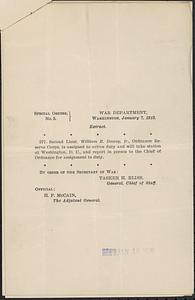 Special orders from War Department for William Richardson Dewey, Jr., 1918-08-27