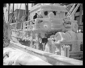 Ice covered boat