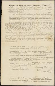 Deed, Chauncey Hale to Josiah Snow, April 2, 1833