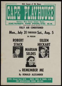 In person Robert Stack, Eileen Heckart, Marian Seldes in Remember Me by Ronald Alexander