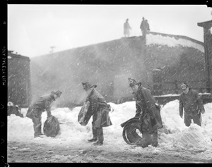 Fighting fires in heavy snow