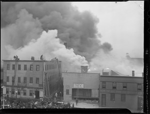 B&F Coal Co. building burns, day and night