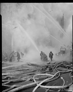 Fighting building fire