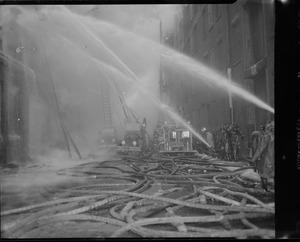 Tangle of hoses during fire