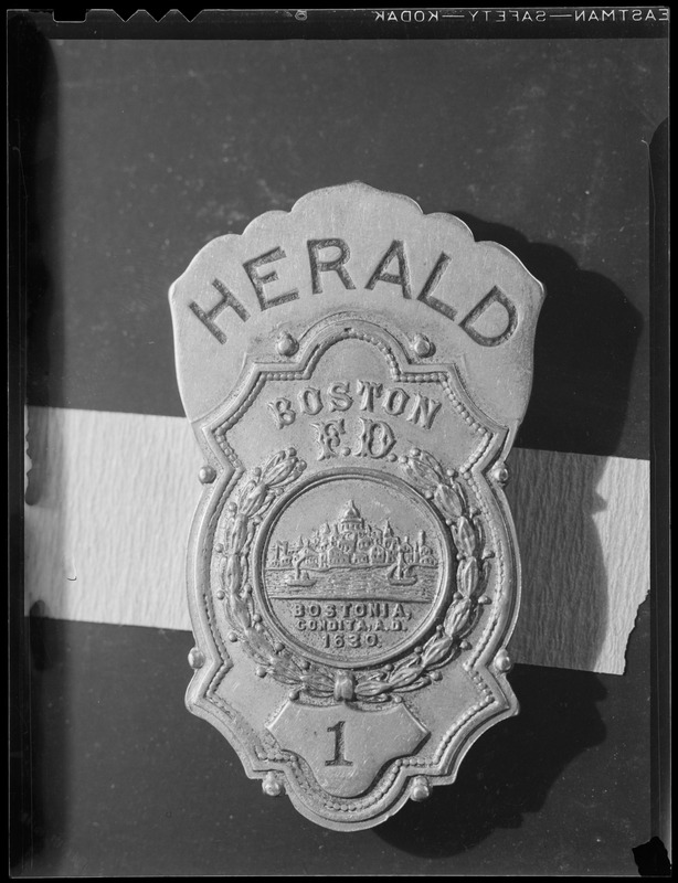 Fire-police press badge