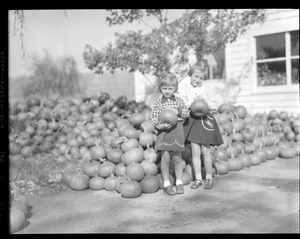 Unidentified children with pumpkin