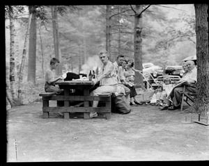 Unidentified group at picnic