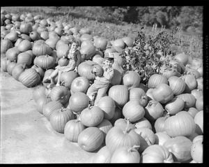 Unidentified children with pumpkin