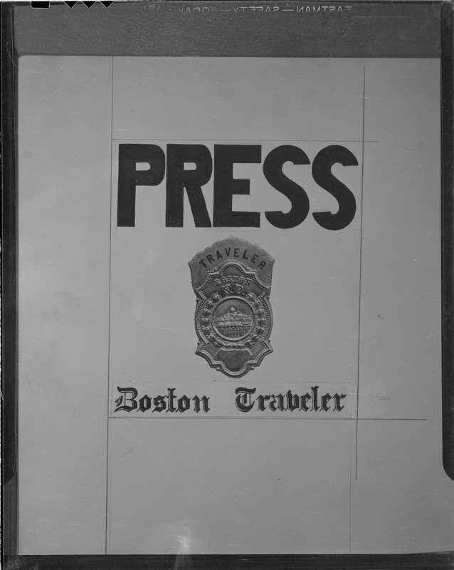 Boston Traveler press badge