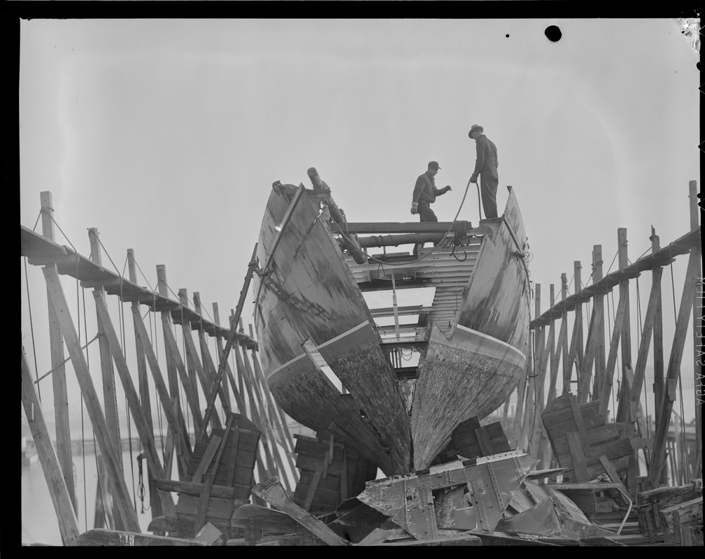 Boat being taken apart