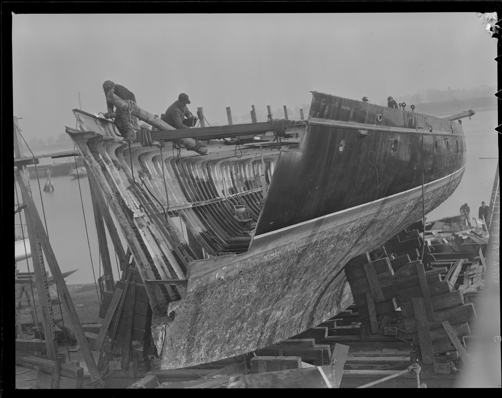 Boat being taken apart