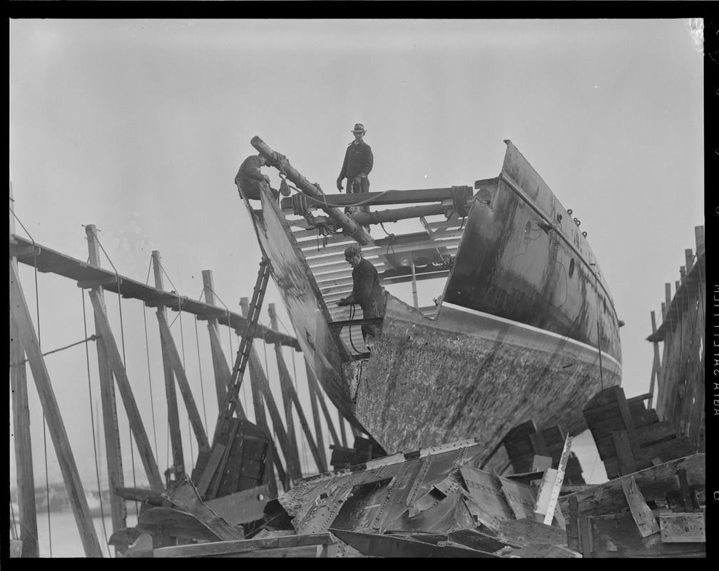 Boat being taken apart