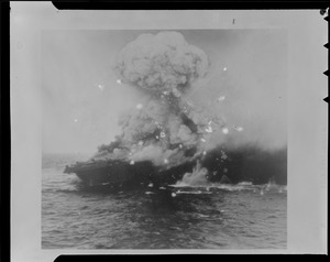 USS Lexington blows up in Coral Sea
