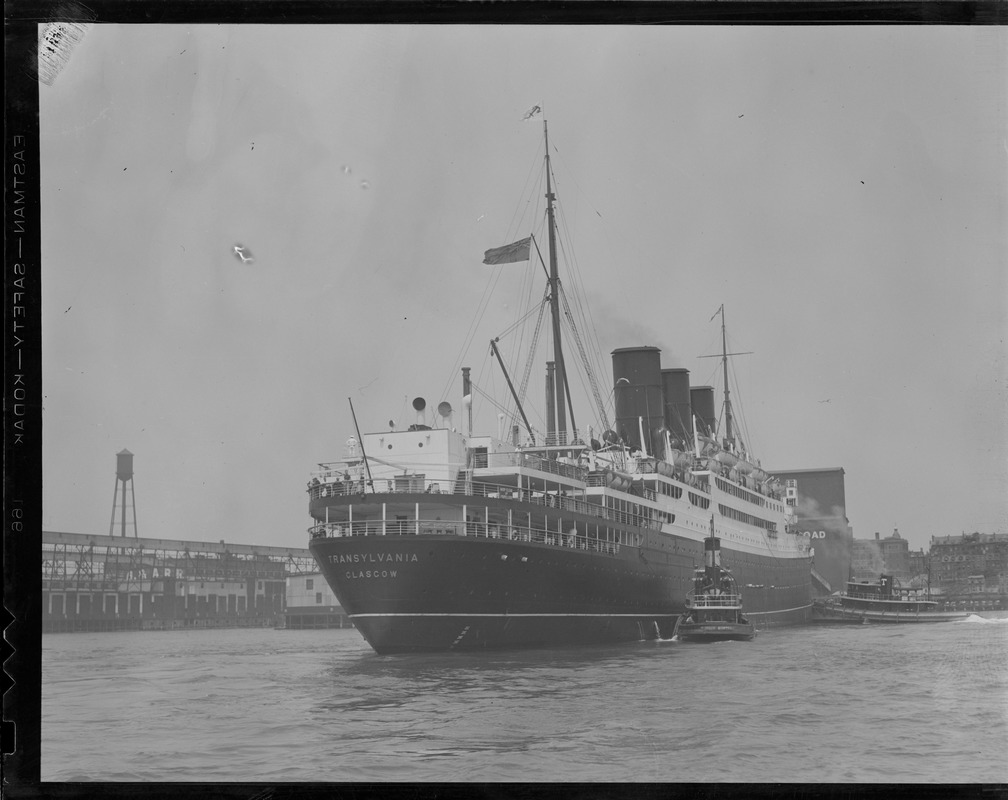 Liner SS Transylvania, Boston Harbor - Digital Commonwealth