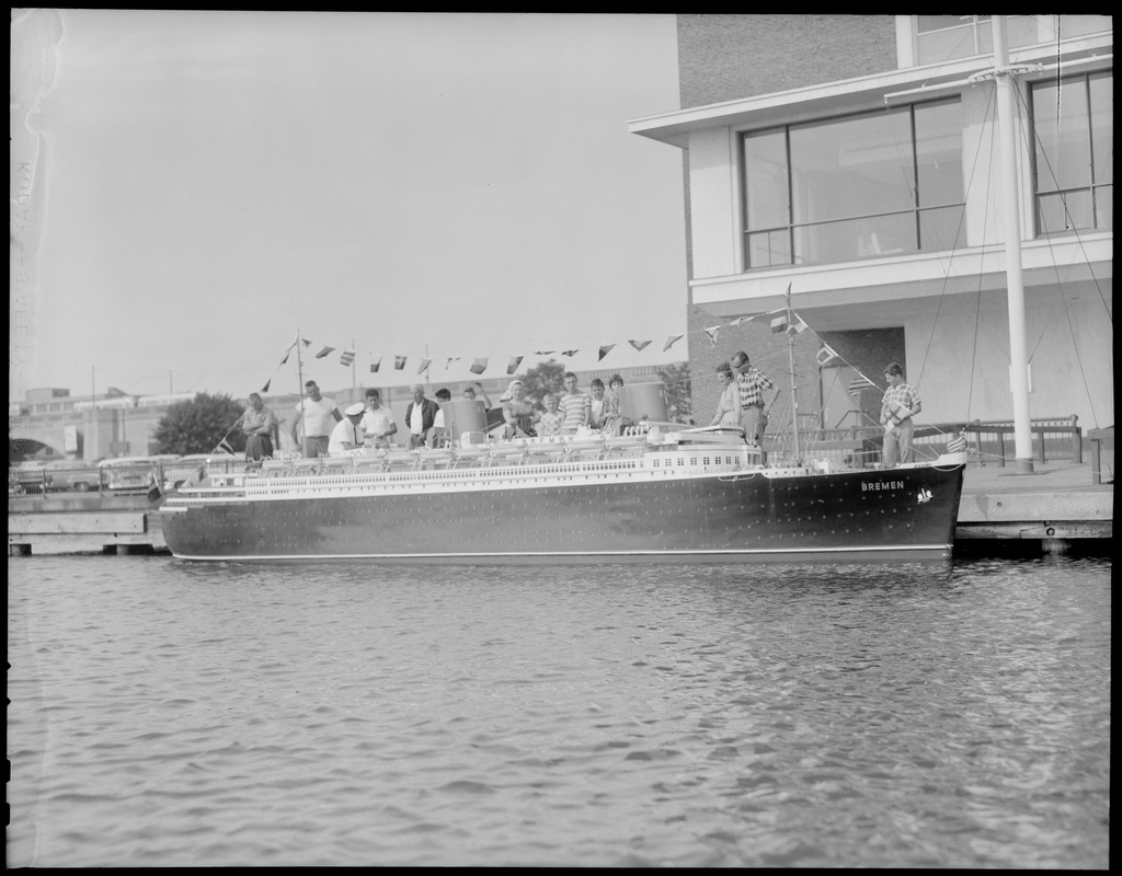 Miniature SS Bremen in Charles River