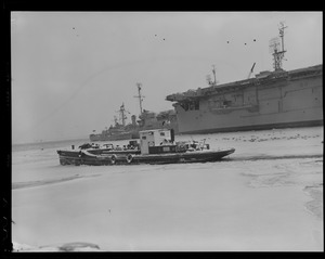 Oiler "Joppaite" next to aircraft carrier