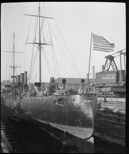 USS Birmingham in dry dock