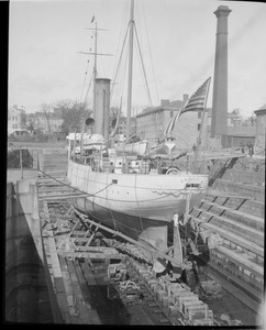 Ship in Navy Yard dry dock