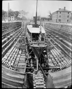 Boat "Ammen" in dry dock at Navy Yard