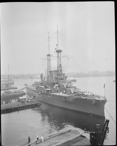 U.S. Navy ship coming into dry dock at Navy Yard