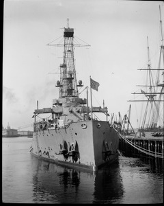 U.S. Navy ship coming into dry dock at Navy Yard