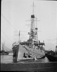 U.S. Navy ship coming into dry dock at Navy Yard