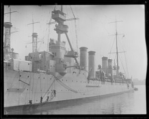 Battleship in Philadelphia harbor