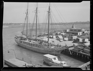 3-masted ship in harbor - Frederick P. Elkin