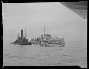 The SS Romance after she was rammed and sunk by the SS New York off Boston light