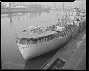 Fire aboard the "Black Falcon," Oslo. Tug "Hercules."