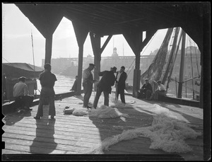 T-Wharf, mending nets