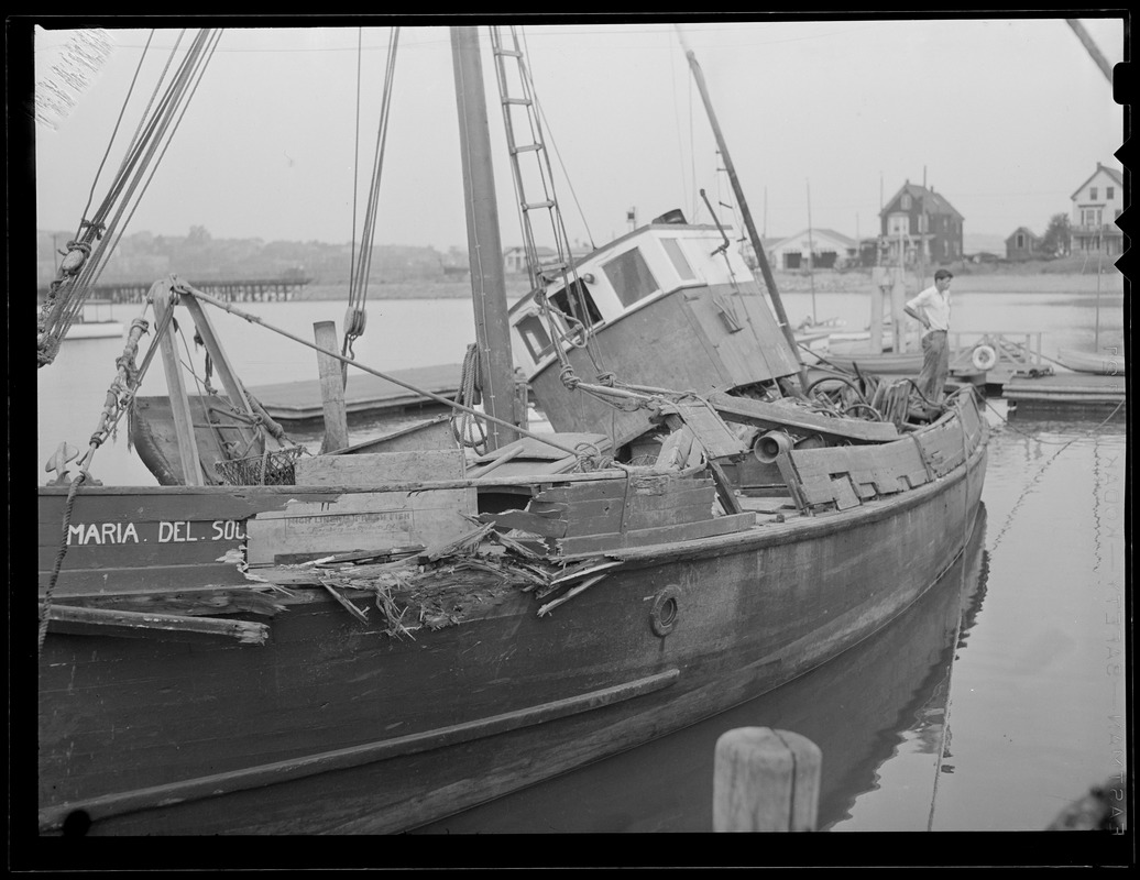 Damaged fishing boat "Maria del Soccorso" Winthrop, Mass.? Reid's Boat Yard