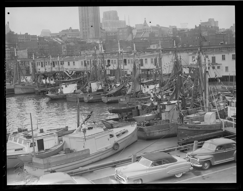 Harbor Views: Area of Boston T-Wharf - fishing boats