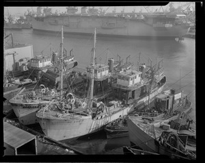 Trawlers at fish pier during swordfish days